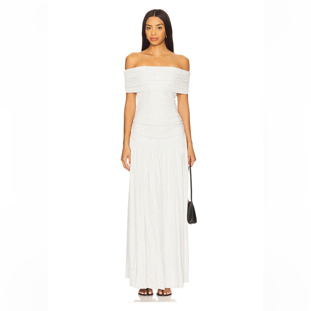 Revolve Lioness Light Gray Strapless Dress